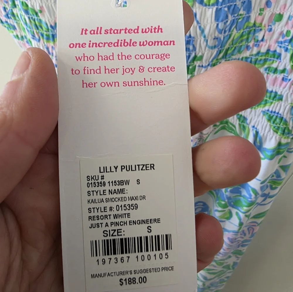 Lilly Pulitzer Floral Tie-Shoulder Maxi Dress in Blue, Green, Pink - Picture 3 of 5